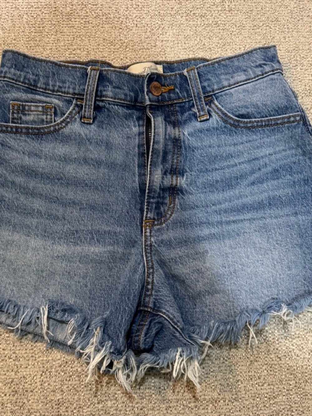 Universal Thread Light Blue High-Rise Frayed Denim Shorts